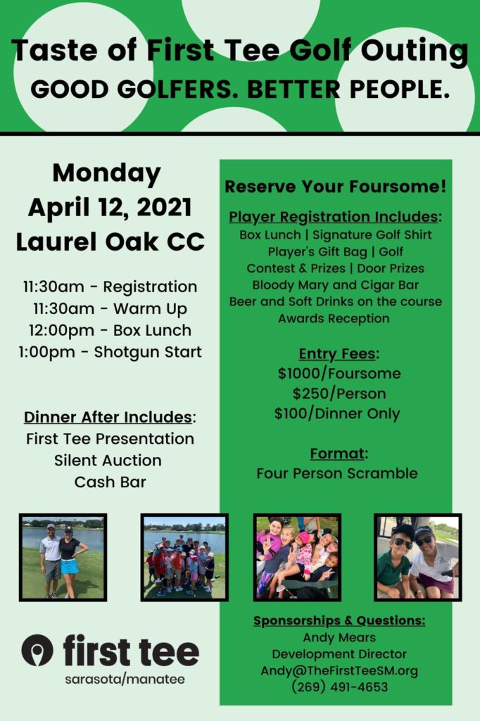 Taste Of First Tee Golf Outing April 12th First Tee Sarasota Manatee